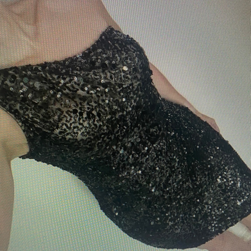 Scala Black Sequin Mini Dress